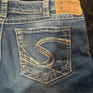Silver CO Jeans, size 12 but fits a snug 14 and can be shrunk if needed!